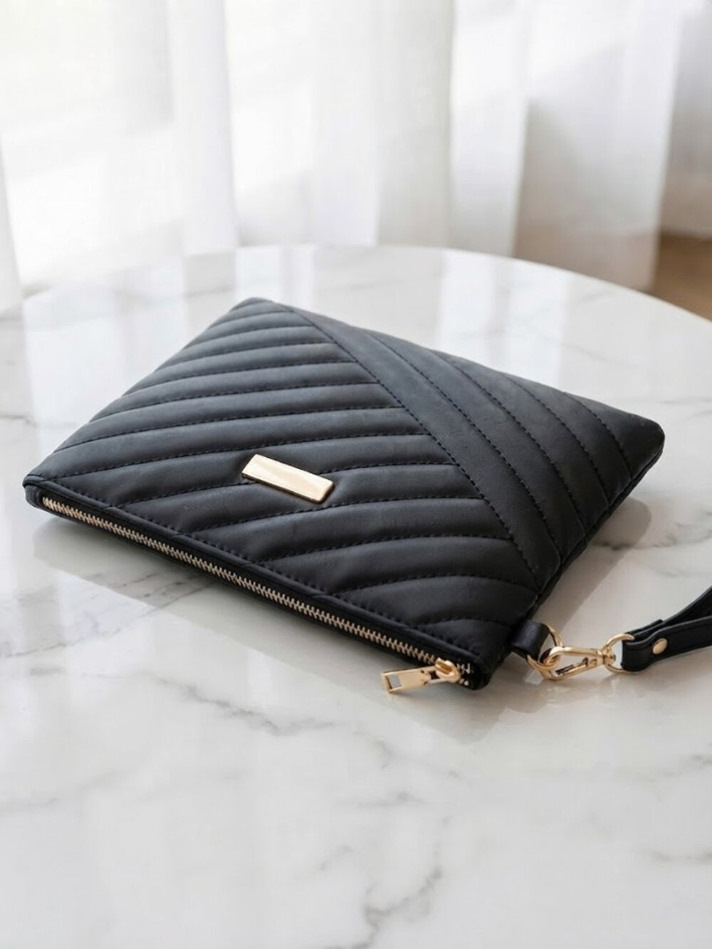 Ladies Elegant Black Clutch Bag Wristlet